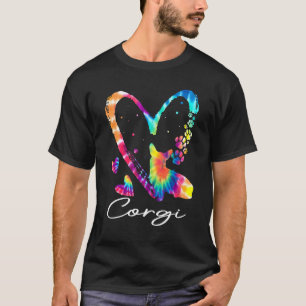 Camiseta Disfraz de Hippie de Arcoíris con Tinte Corgi Amor