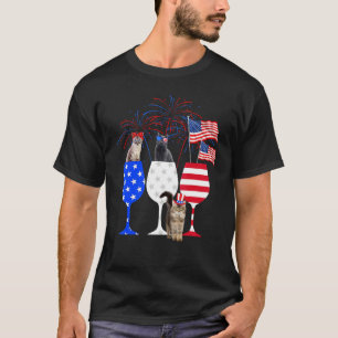 Camiseta Disfraz de hombre para el 4 de julio Gato Rojo Bla