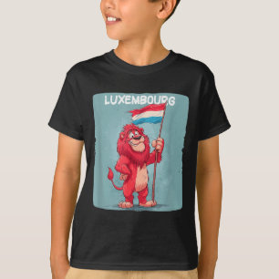 Camiseta Disfraz de León con Bandera de Luxemburgo Genial p