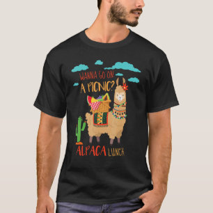Camiseta Disfraz de Llama Adorable Aventura de Picnic Alpac