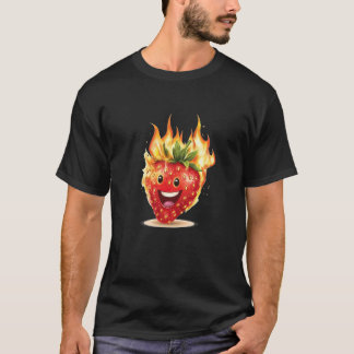 Camiseta Disfraz de llamas de fresa ardientes