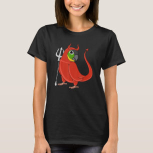 Camiseta Disfraz de loro diablo espantoso de mejilla verde