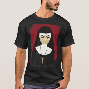 Camiseta Disfraz de miedo nocturno de Nun zombie para traje