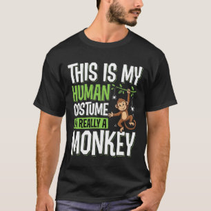 Camiseta Disfraz de mono divertido vector de Halloween