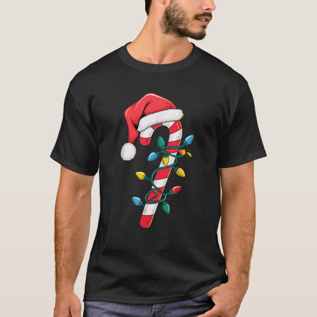 Camiseta Disfraz de Navidad de Bastón de Caramelo (Anverso)