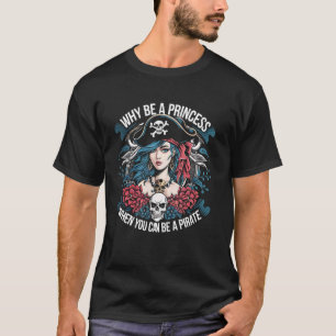 Camiseta Disfraz de niña pirata para mujeres, regalo divert