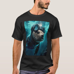 Camiseta Disfraz de nutria de mar genial buceo de nutria de