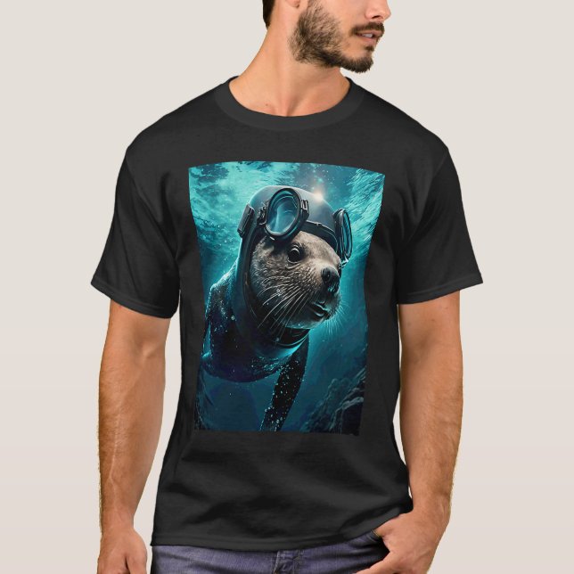 Camiseta Disfraz de nutria de mar genial buceo de nutria de (Anverso)