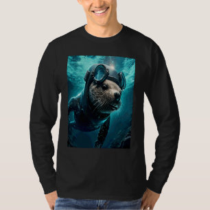 Camiseta Disfraz de nutria de mar genial buceo de nutria de