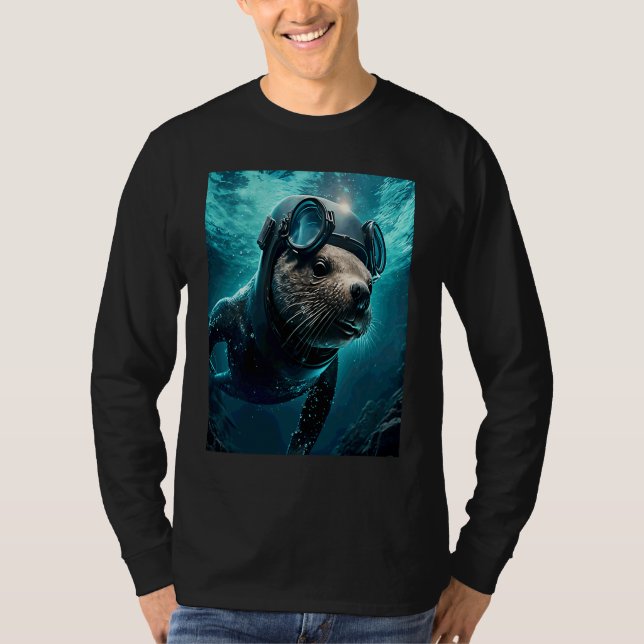 Camiseta Disfraz de nutria de mar genial buceo de nutria de (Anverso)