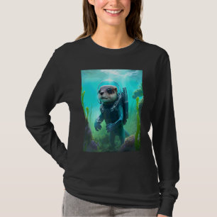 Camiseta Disfraz de nutria de mar genial buceo de nutria de