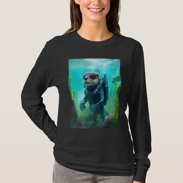 Camiseta Disfraz de nutria de mar genial buceo de nutria de (Anverso)