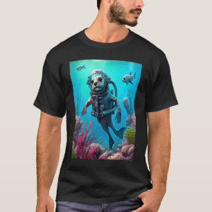 Camiseta Disfraz de nutria de mar genial buceo en apnea nut