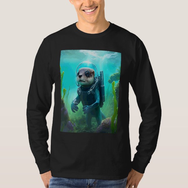 Camiseta Disfraz de nutria de mar genial buceo nutria  2 (Anverso)
