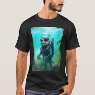 Camiseta Disfraz de nutria de mar genial buceo nutria 2