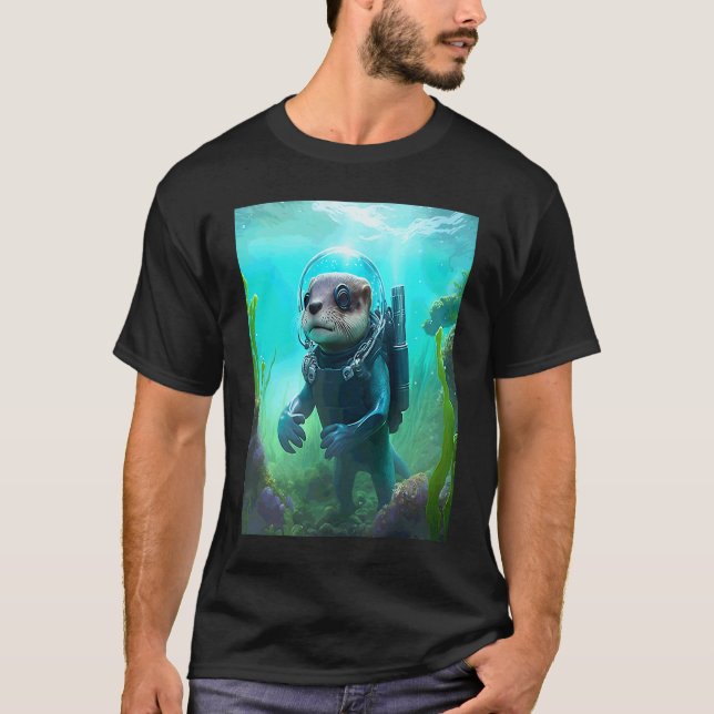 Camiseta Disfraz de nutria de mar genial buceo nutria  2 (Anverso)