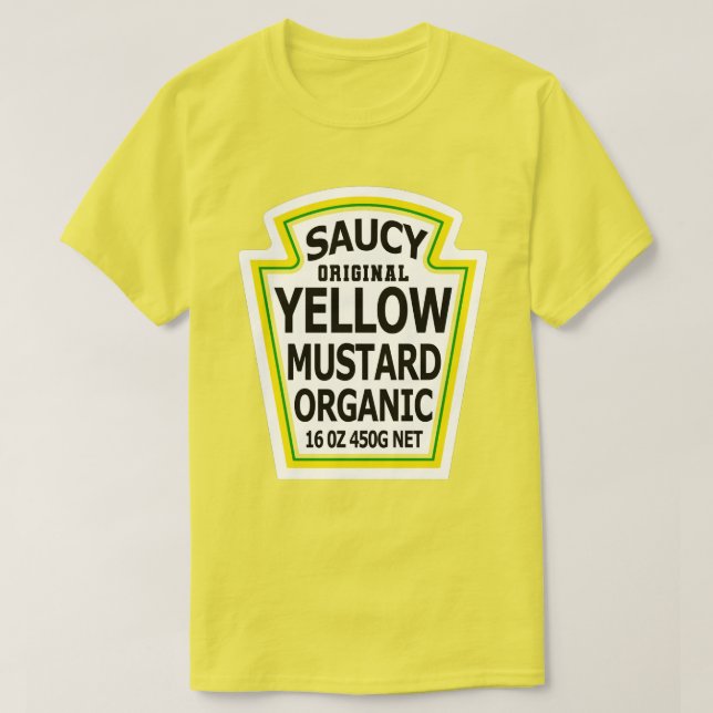 Camiseta disfraz de paquete de Halloween de mostaza (Diseño del anverso)