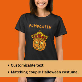 Camiseta Disfraz de pareja de Halloween de la reina calabaz