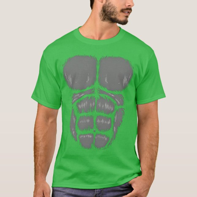 Camiseta Disfraz de pecho de gorila para Halloween (Anverso)