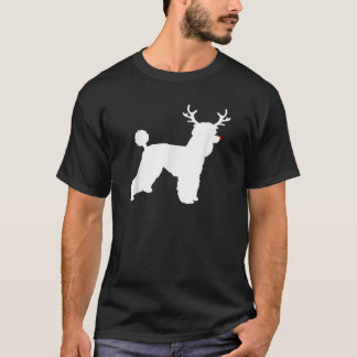 Camiseta Disfraz de perro caniche de Navidad con cuernos de