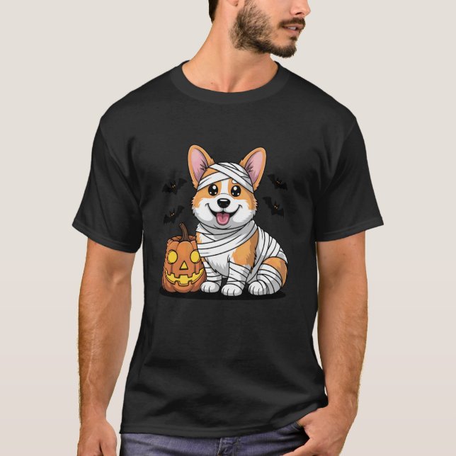 Camiseta Disfraz de perro divertido fantasma Corgi de Hallo (Anverso)