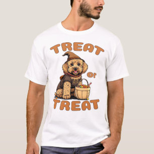 Camiseta Disfraz de perro Labradoodle de Halloween �Dulce o