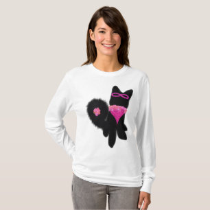 Camiseta Disfraz de perro negro de Halloween rosa
