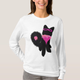 Camiseta Disfraz de perro negro de Halloween rosa