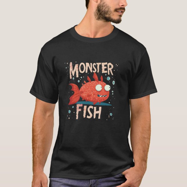 Camiseta Disfraz de pez monstruo divertido (Anverso)