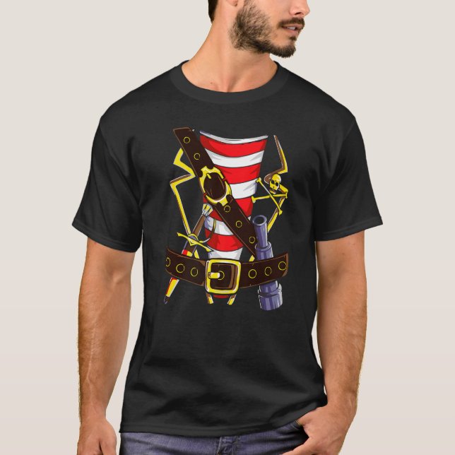Camiseta Disfraz de pirata bucanero Lazy Halloween (Anverso)