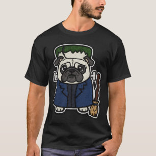 Camiseta Disfraz de pug de Halloween Frankenstein Perro esp
