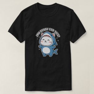 Camiseta Disfraz de tiburón de gato lindo "¿Listo para esto
