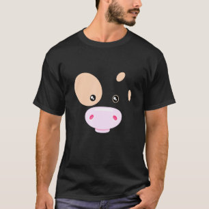 Camiseta Disfraz de vaca con cara de animal lindo para Hall