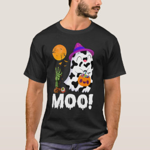 Camiseta Disfraz de vaca fantasma y sombrero de bruja Feliz