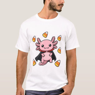 Camiseta Disfraz de vampiro de Axolotl Arte lindo de Hallow