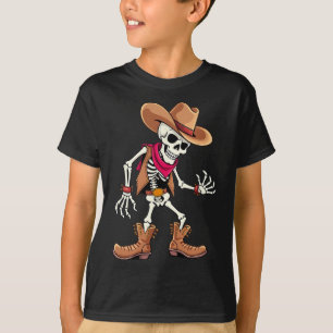 Camiseta Disfraz de vaquero esqueleto de Halloween para niñ