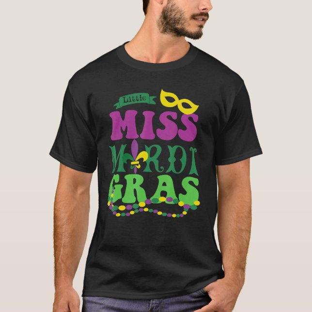 Camiseta Disfraz divertida de Miss Mardi Gras (Anverso)