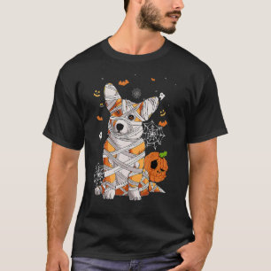 Camiseta Disfraz Divertido De Halloween Corgi Momia Amante 
