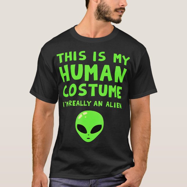 Camiseta Disfraz Divertido de Humano Alien (Anverso)