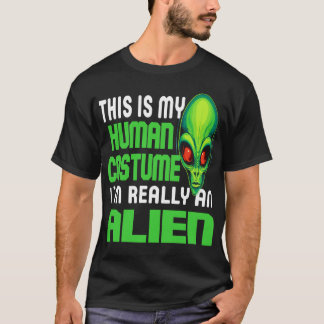 Camiseta Disfraz divertido de humano amante alienígena para
