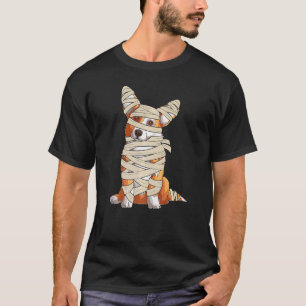 Camiseta Disfraz Divertido de Momia de Halloween para Corgi