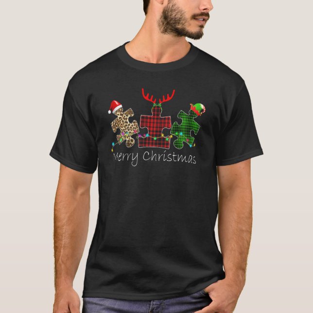 Camiseta Disfraz divertido de Navidad con estampado de cuad (Anverso)