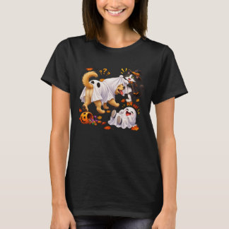 Camiseta Disfraz divertido de perro fantasma al revés para