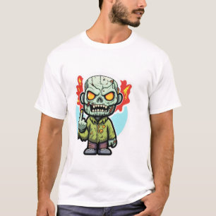 Camiseta disfraz fácil de zombie con dedo medio para Hallow