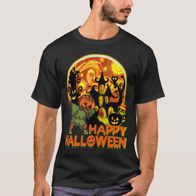 Camiseta disfraz feliz de Halloween de fantasma (Anverso)