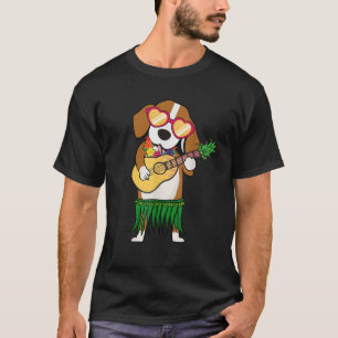 Camiseta Disfraz hawaiano de beagle tocando ukulele Gif de 