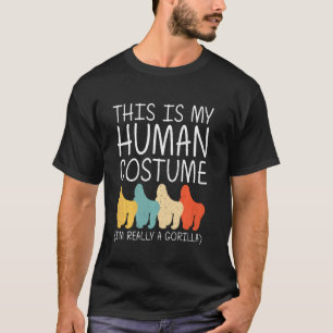 Camiseta Disfraz humano de Halloween de gorila simio animal