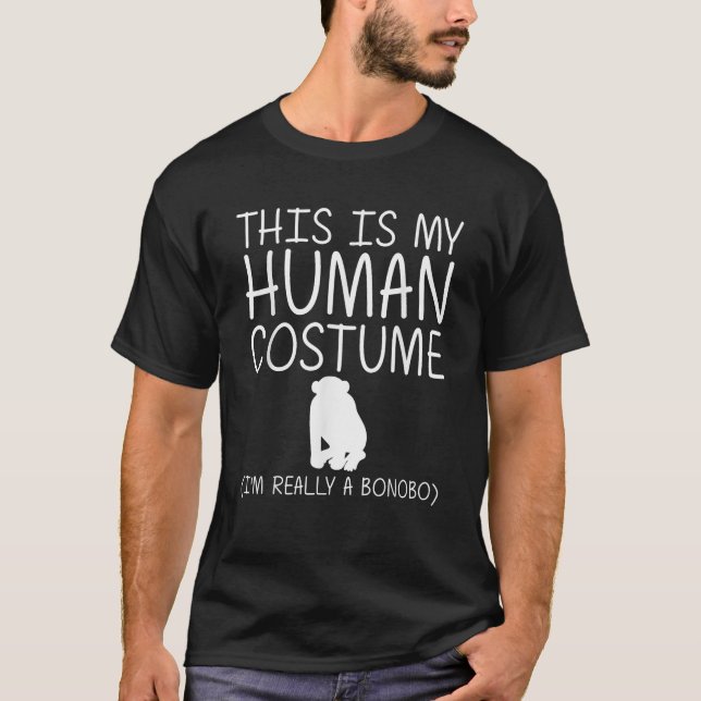 Camiseta Disfraz humano fácil de Halloween chimpancé (Anverso)
