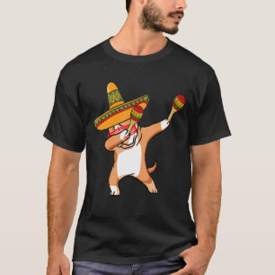 Camiseta Disfraz Mexicano Sombrero Pitbull Dabbing Cinco De