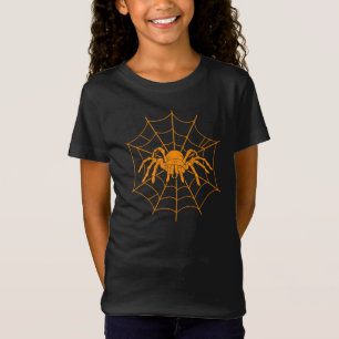Camiseta Disfraz naranja de Halloween de araña y telaraña e